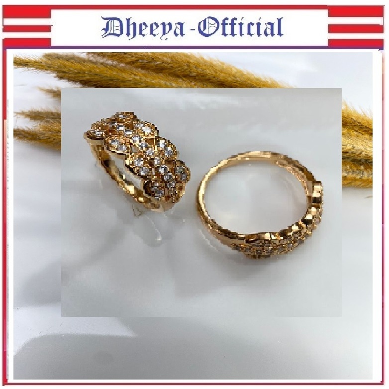 Cincin Mewah Titanium Anti Karat Wanita Emas Perak Berlian Perhiasan Imitasi Perhiasan Wanita