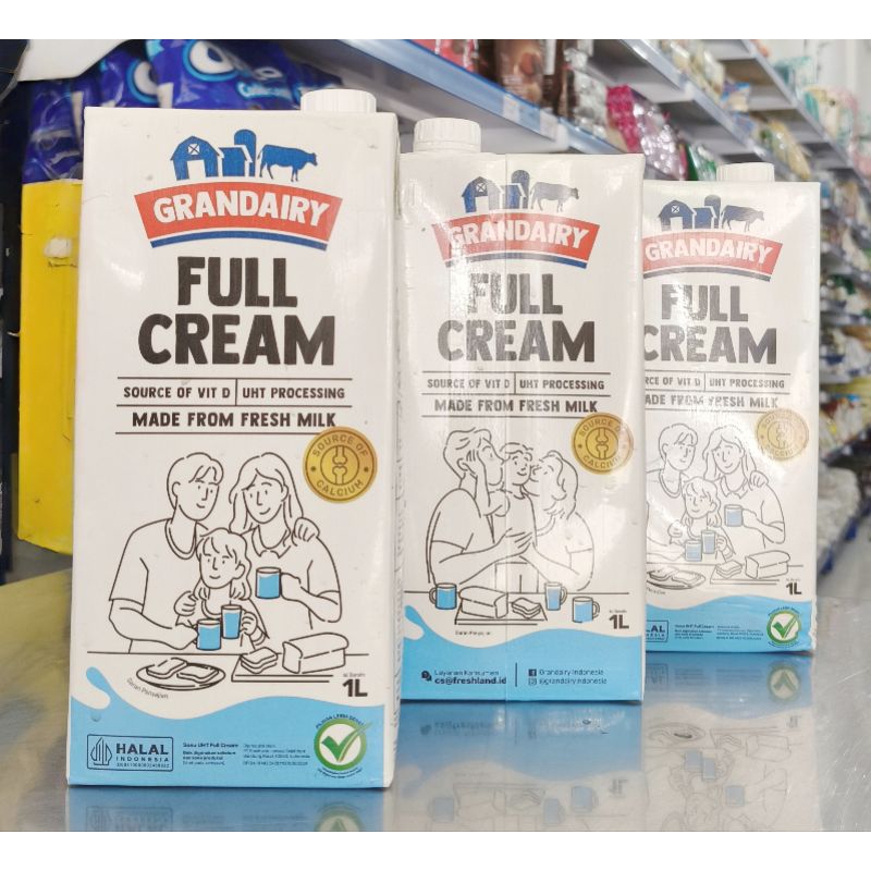 

Grandairy Susu UHT Full Cream 1Liter/Grandairy Susu Cair 1Liter/ Susu UHT Plain 1Liter