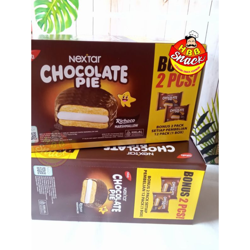 

NEXTAR CHOCOLATE PIE CHOCOPIE BONUS 2 PCS , HARGA 1 BOX