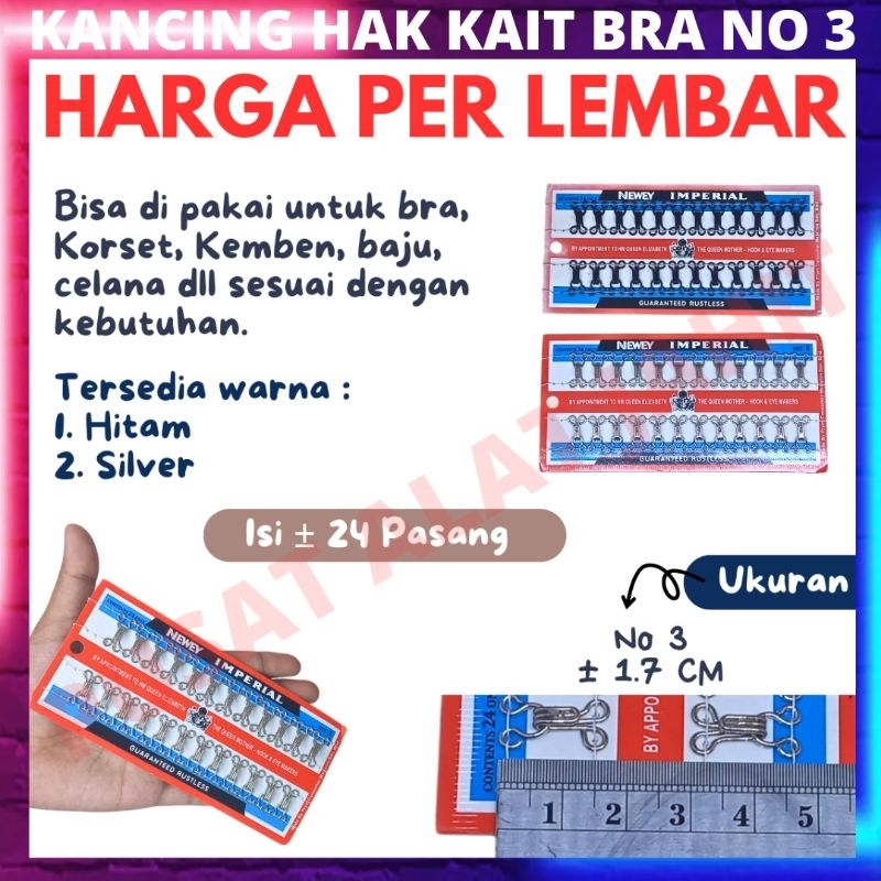 KANCING HAK KAIT KAITAN PENGAIT HOOK BRA BH BEHA ROK CELANA KEBAYA KORSET KEMBEN BAJU DRESS PESTA SI