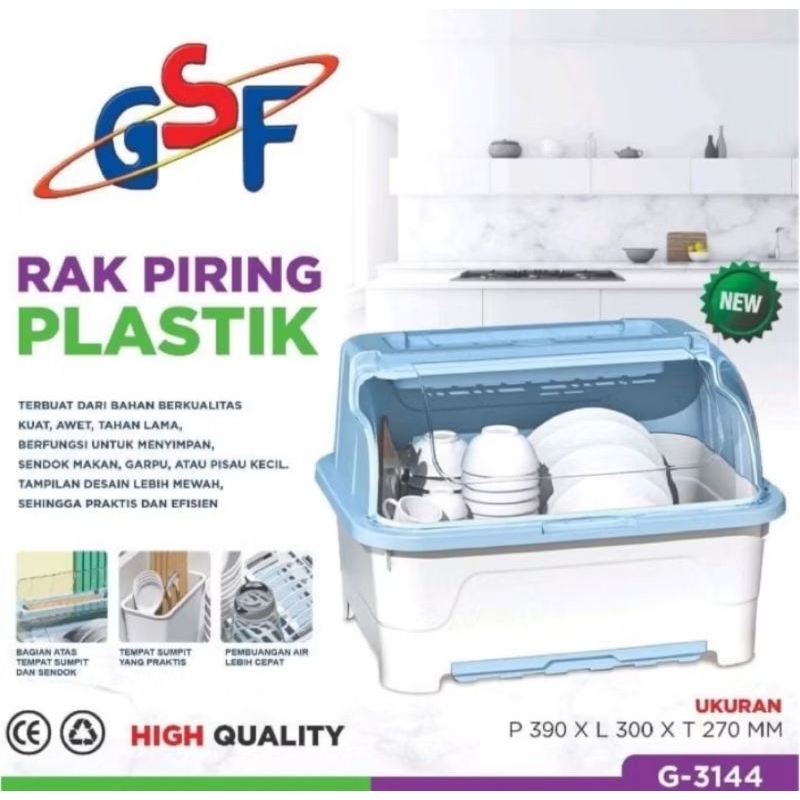 RAK PIRING PLASTIK GSF G-3144 rak piring GSF /rak piring tutup /rak piring plastik /rak piring lapik