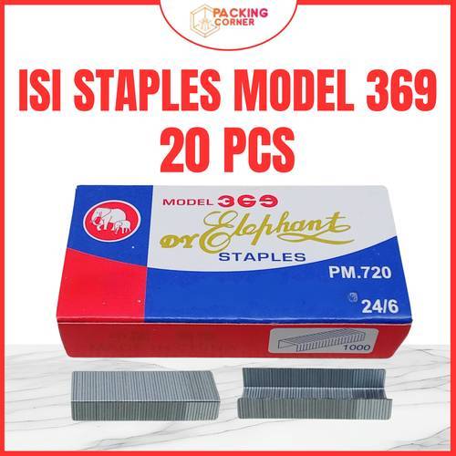 

1 BOX ISI 20 PCS Isi Staples Model 369 24/6 Refill Hekter Stapler Steples Guntaker Bukan Joyko