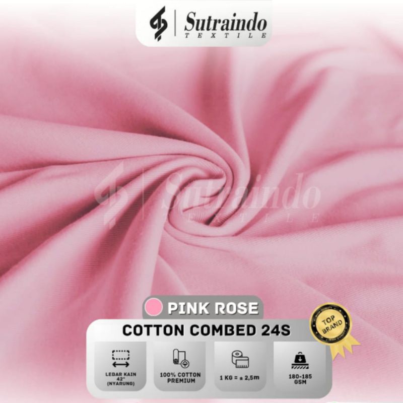 KAIN COTTON COMBED 24S (PINK ROSE) PER 0.5 KG