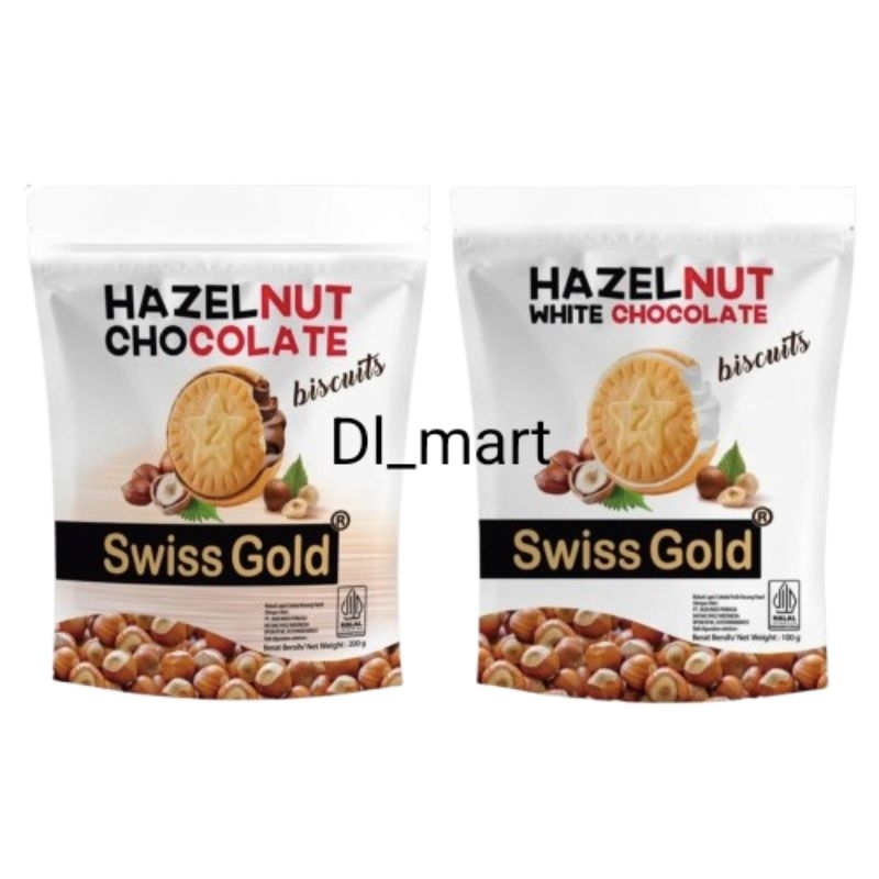 

Biskuit Swiss Gold Hazelnut Chocolate White Chocolate BESAR / Gold Swiss Biscuits / Biskuit Gold Swiss Besar