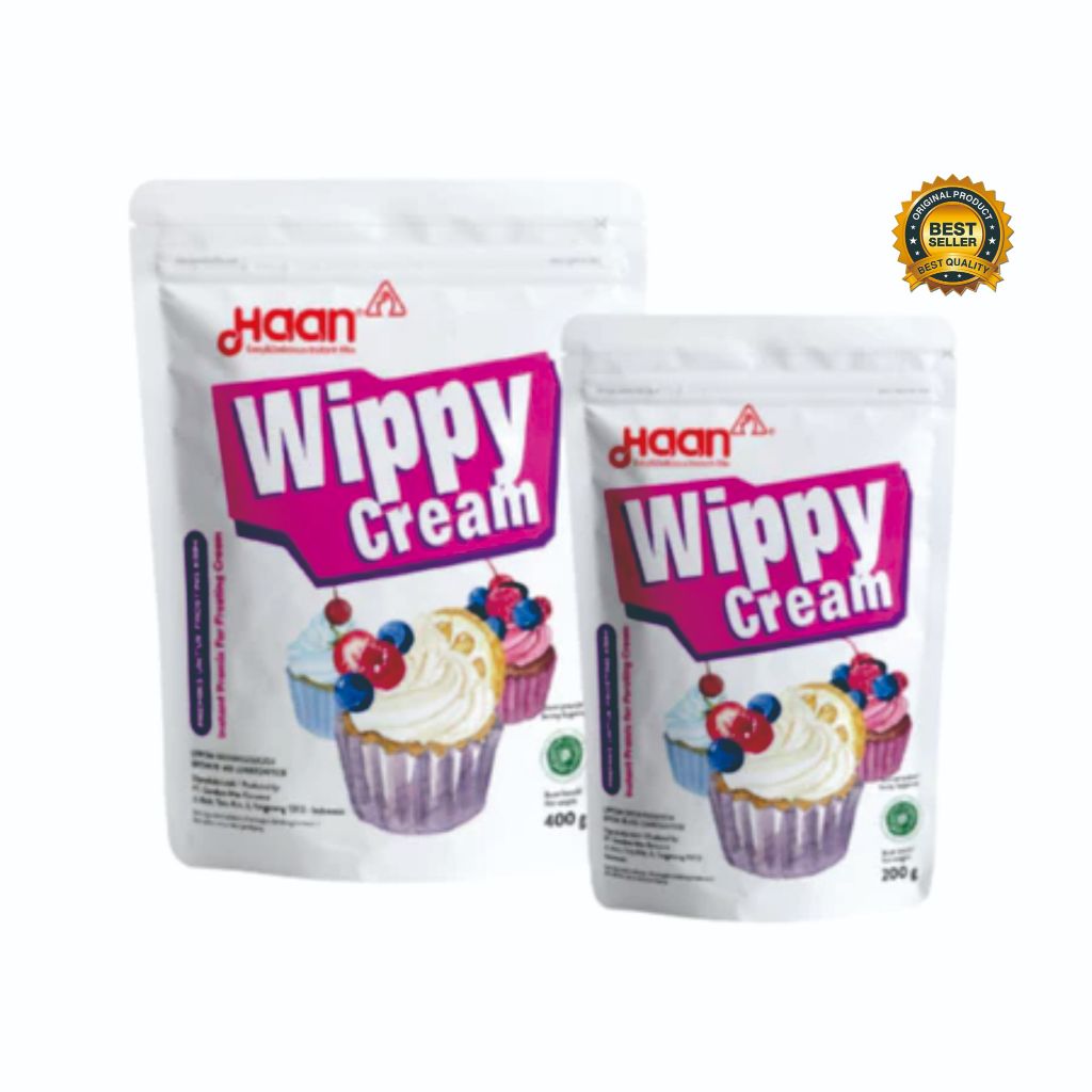 

HAAN WIPPY CREAM Pouch 200gram Whipped Cream Instan Toping bubuk whippy