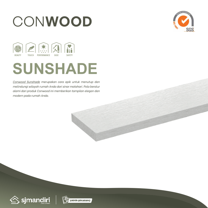 Conwood Sunshade (76 x 3050 x 14 mm) Fiber Cement Conwood Fasad Rumah Pagar