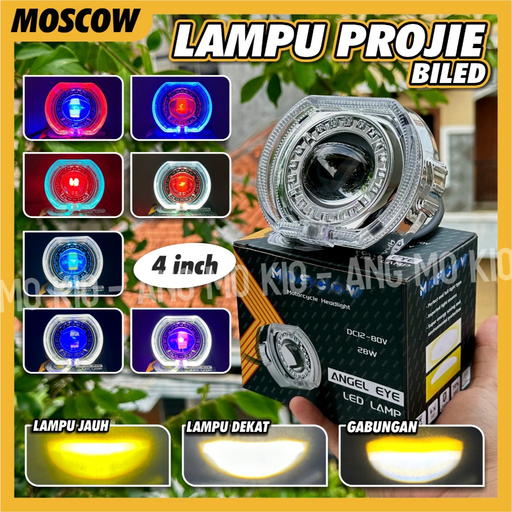 LAMPU PROJIE BILED 4INCH 40 WATT WATERPRoOF LAMPU TEMBAK HI LOW SUPER TERANG PLUS QUALITY MOSCOW ORI