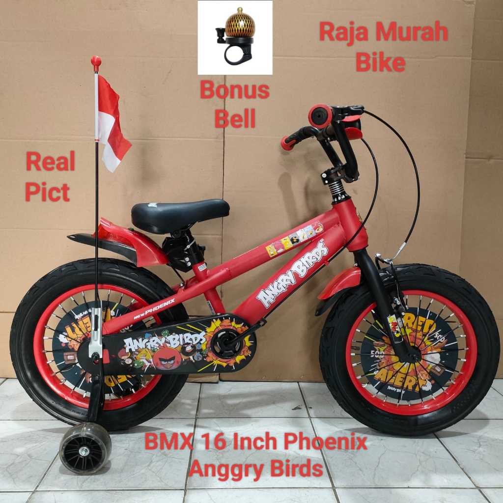 Sepeda Anak Bmx Phoenix 16 Inch Anggry Birds Ban Jumbo Musik Lampu Sepeda Anak Laki Laki Bmx 16 Inch