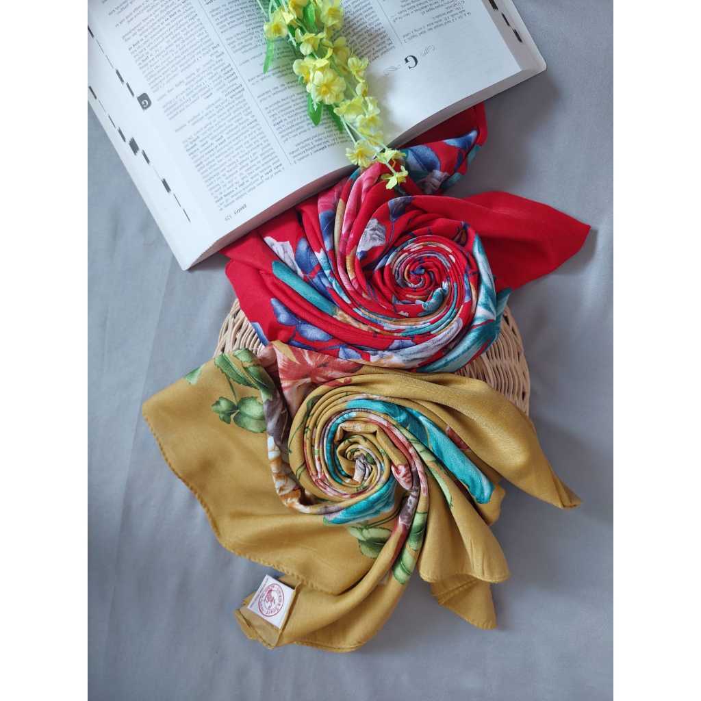 HIJAB SEGIEMPAT UMAMA SQUARE BURSA MOTIF 10 UKURAN 110X110CM / UMAMA SCARF JILBAB SEGI EMPAT VOAL PR