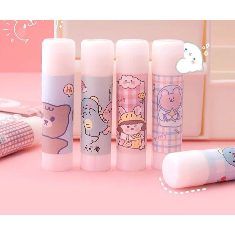 

em Kertas Glue Stick / Lem Stik Batang Putar Sekolah Kantor Motif Lucu / Lem kertas anak