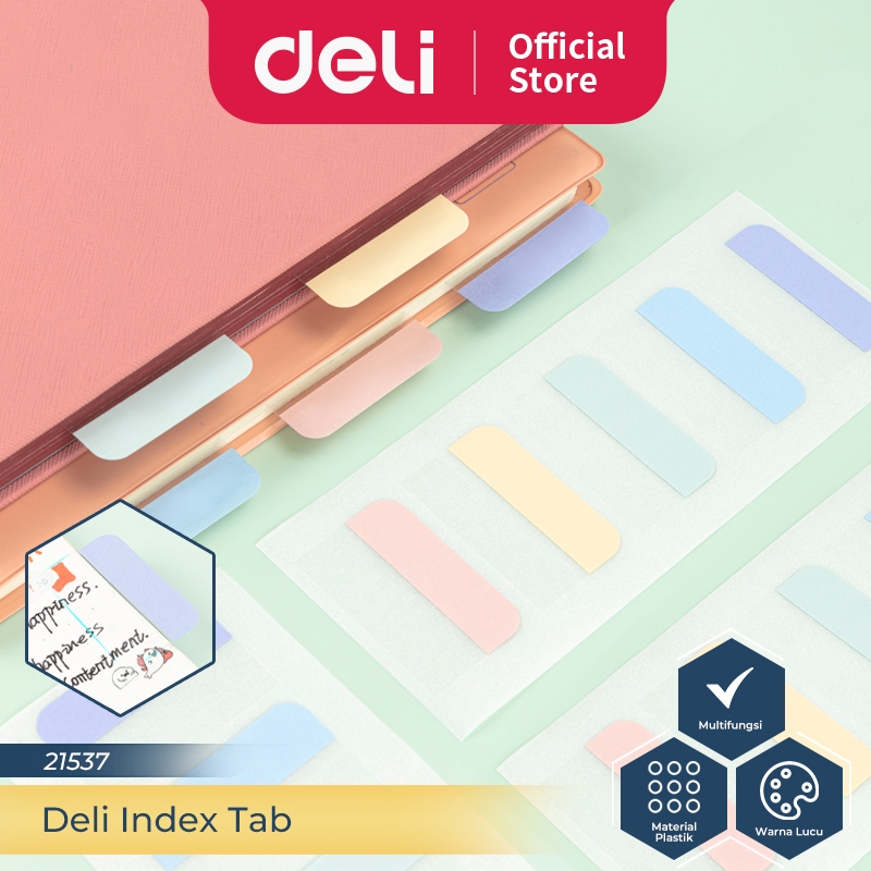 

DELI INDEX TAB / PENANDA / PEMBATAS HALAMAN KERTAS PLASTIK 2153X SIAP KIRIM