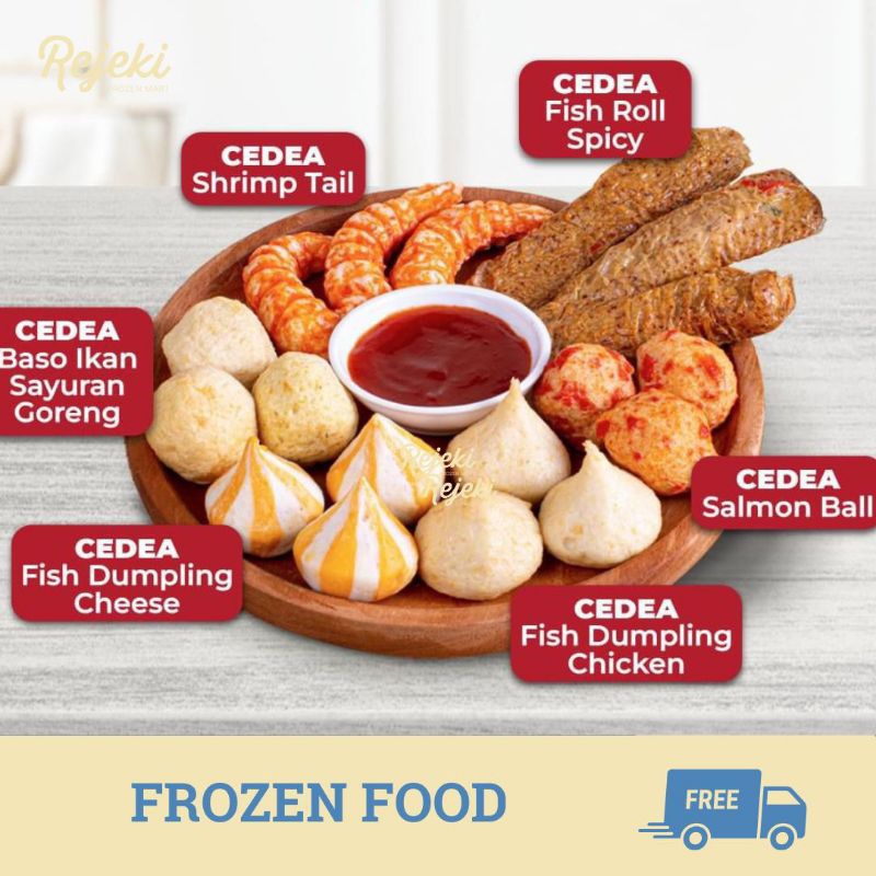 

Cedea Fish Dumpling Cheese - Chicken - Spicy Chicken - Rejeki Frozen Mart