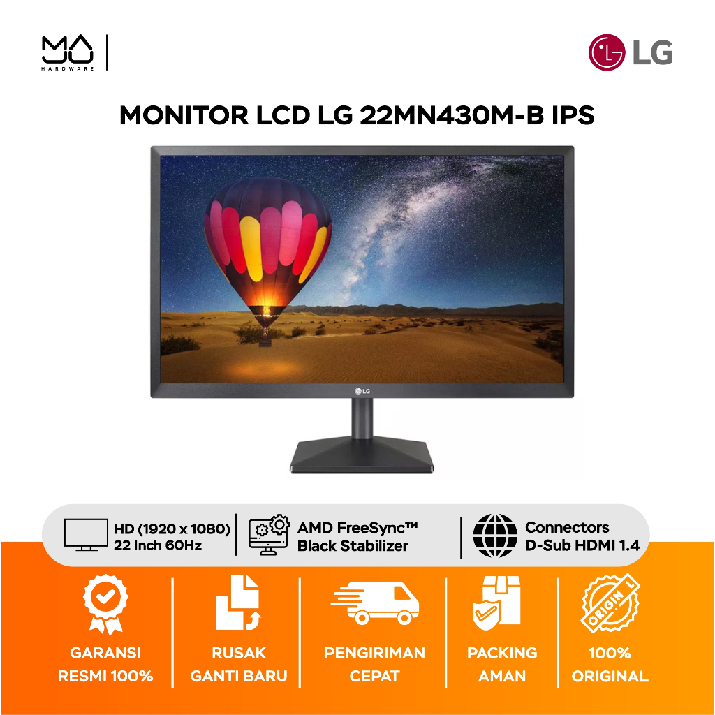 Monitor LG LED 22MN430 IPS hdmi fhd 75hz 22 Inch - Garansi Resmi