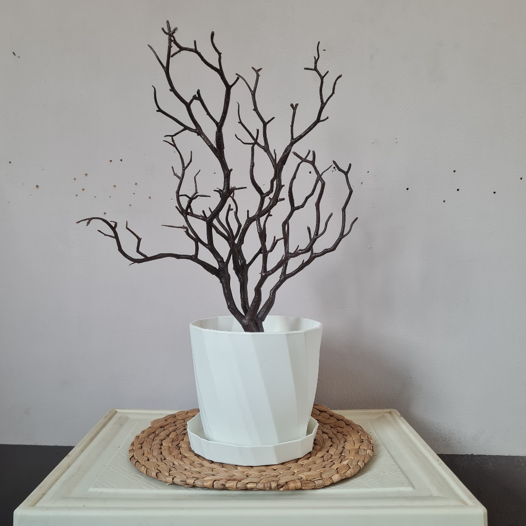 Bunga Tanaman Ranting Plastik Artificial Dekorasi Aesthetic Vas Plastik Nordic