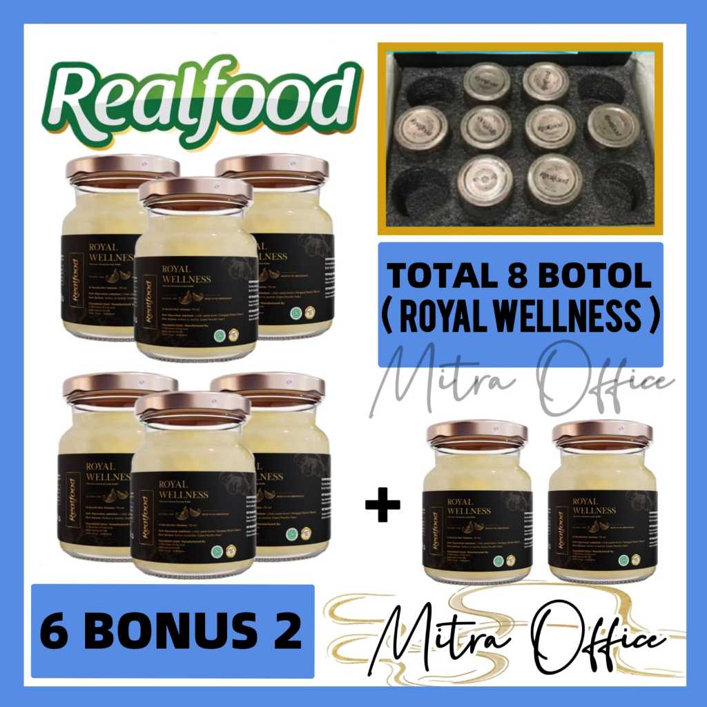 

Realfood Royal Wellness 6 Gratis 2 = 8 Jar ( Minuman Sarang Burung Walet ) RO