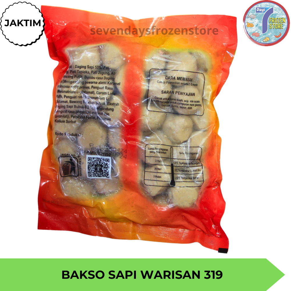 

RB Bakso Sapi Urat Warisan isi 50 kemasan 600 gr