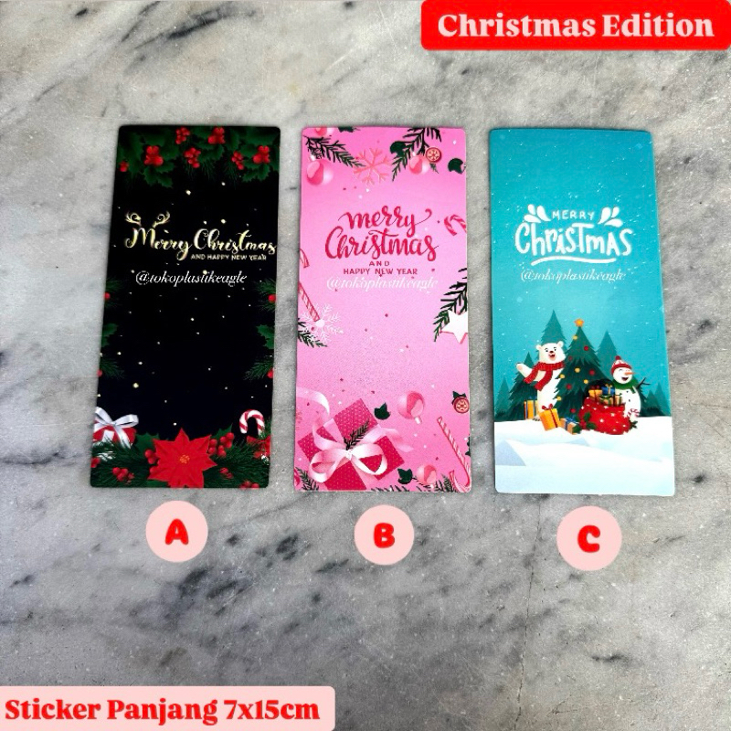 

(isi 10pcs) [CHRISTMAS EDITION] Sticker Panjang 7x15cm