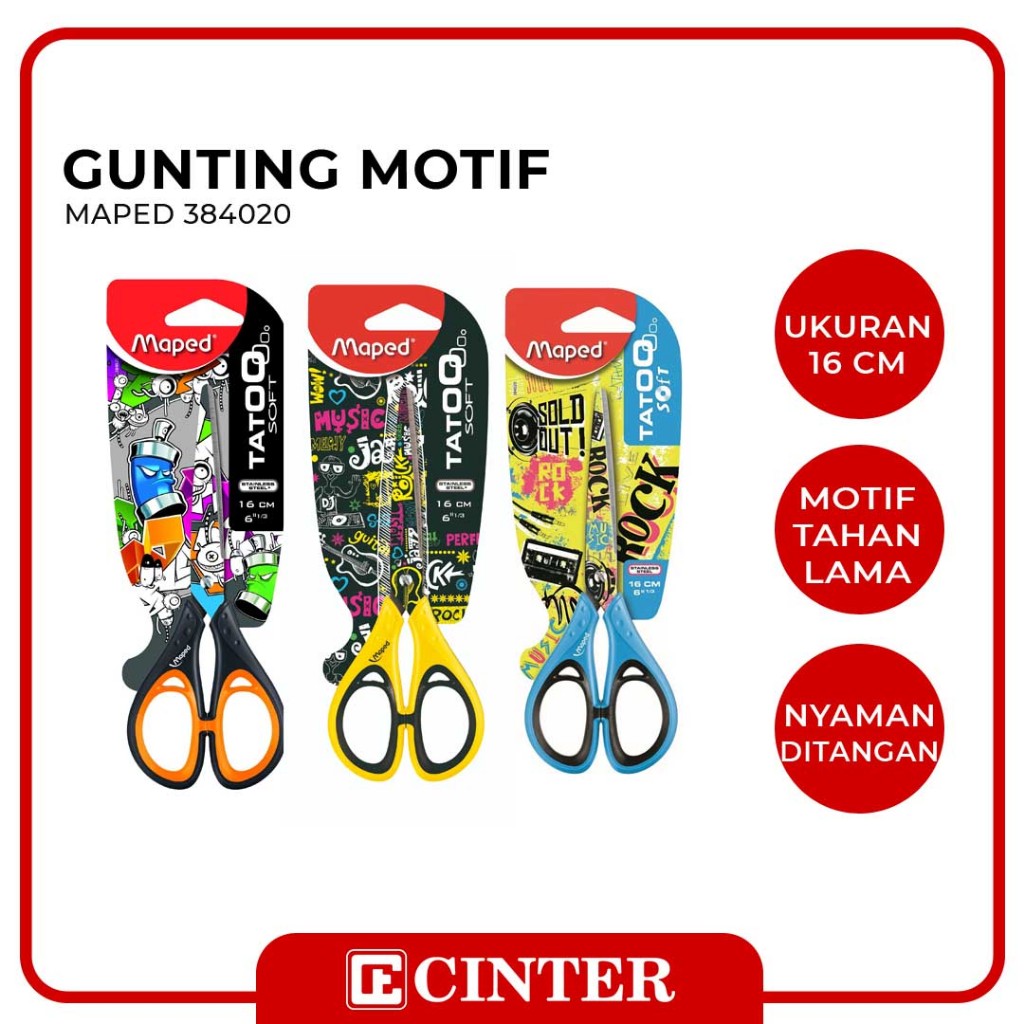 

MAPED - GUNTING / PEMOTONG KERTAS NEW TATOO 006 TEEN SCISSOR 16 CM 384020