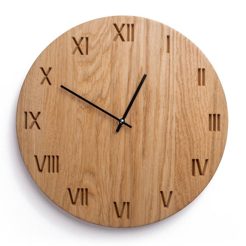 Jam Dinding Kayu Jati Bulat Angka Romawi
