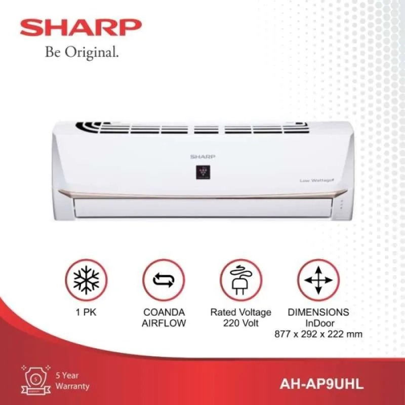SHARP AC Low Wattage with Plasmacluster Series 1 PK  AH-AP9UHL UNIT ONLY - GARANSI RESMI