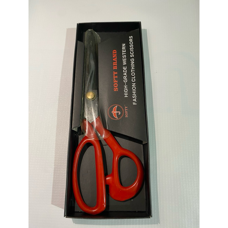 

Gunting Softy 8”,9”,10”/Gunting Kain/Gunting Tajam/Gunting Tailor/Gagang Karet Merah Premium/Gunting serba guna