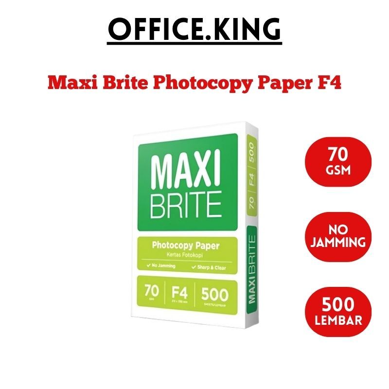 

Maxi Brite F4 70 GSM Photocopy Paper - Kertas fotokopi - Folio