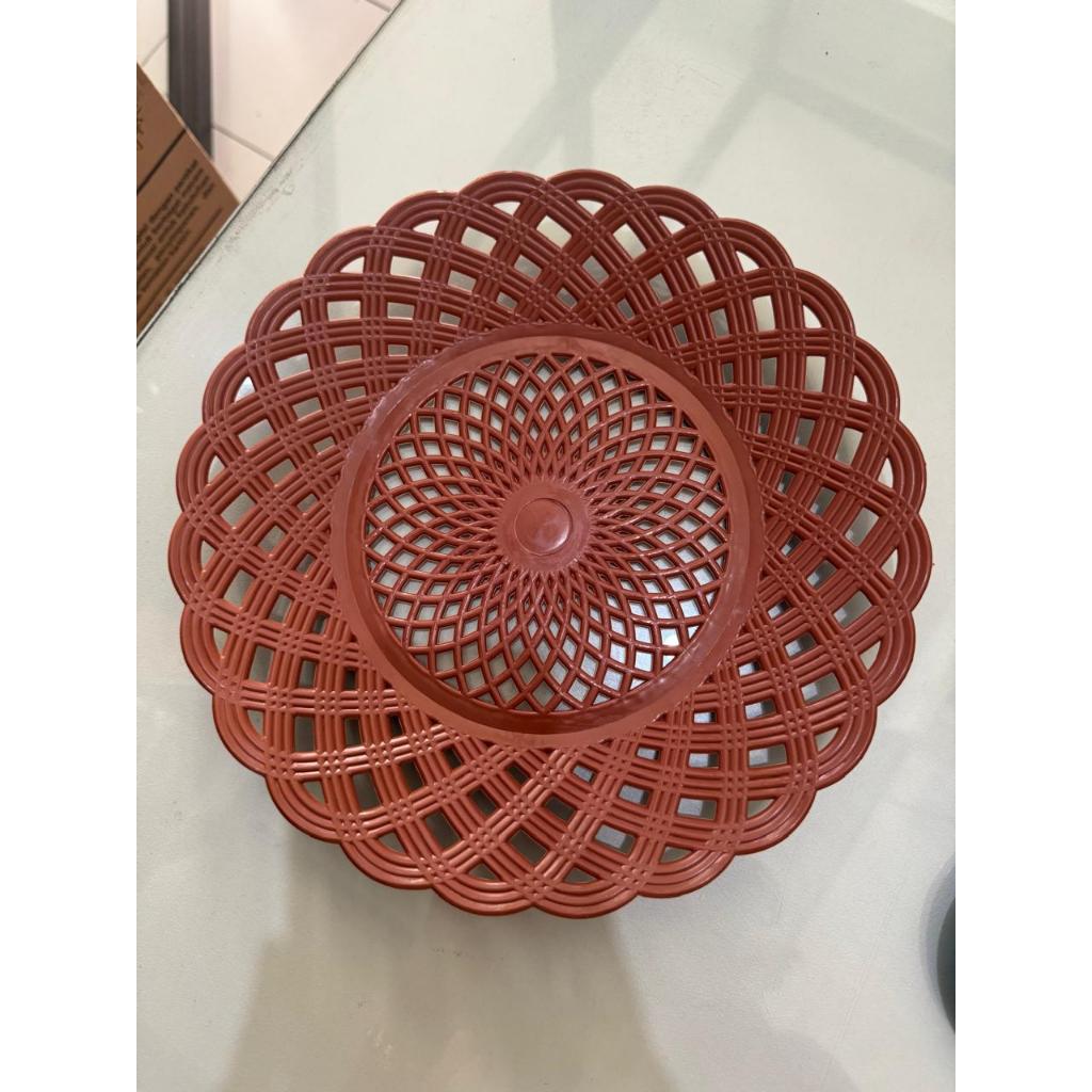 PIRING ROTAN/PIRING ROTAN PLASTIK/PIRING ROTAN DIANSARI/PIRING TATAKAN/PIRING MOTIF ANYAMAN