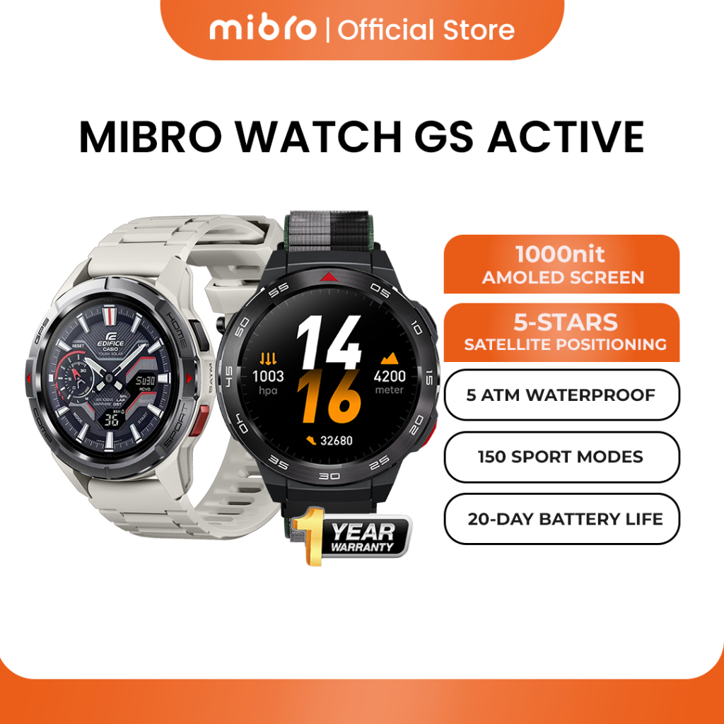 Mibro Official Gs/Gs Active/Gs Pro Sport Smartwatch 1.43'Inch Amoled Display Gps Jam Tangan 5Atm Wat