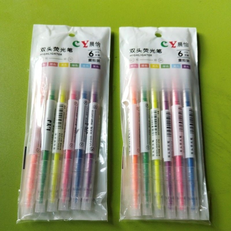 

HZK Highlighter spidol stabilo mini warna 6 in 1 isi 6 pcs