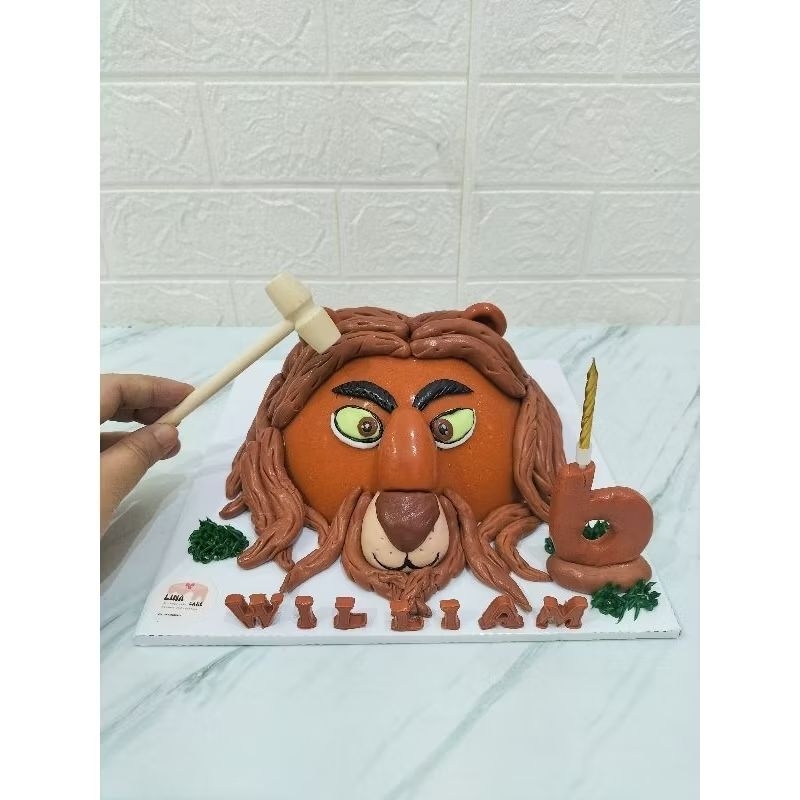 

PINATA CAKE TEMA LION, PINATA CAKE, KUE PINATA SMASH