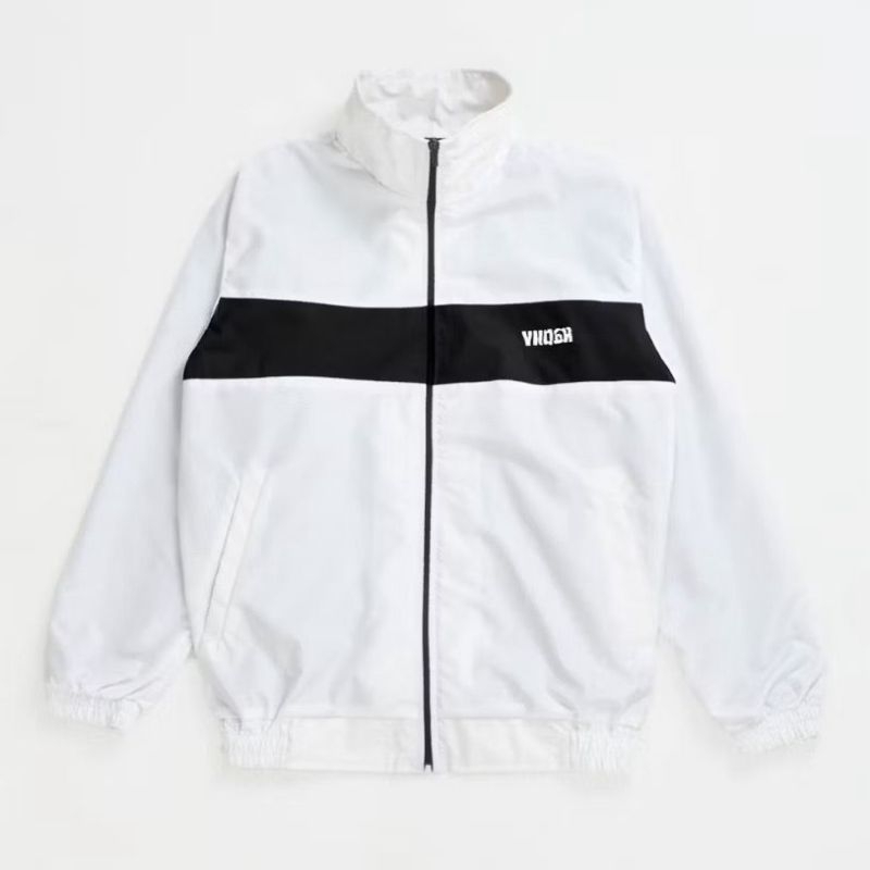 jaket tracktop suit putih / jaket tracktop putih terlaris pria/wanita / jaket parasut zipper waterpr