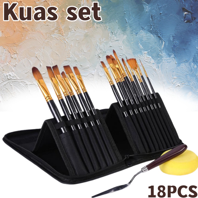 

KODE B4L AQING Art Brush Set 12 set kuas lukisanArt Brush Set Kuas Lukis BRS12 SET