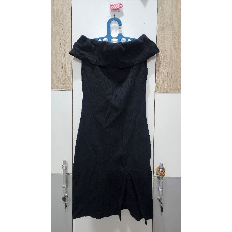 Dress wanita Hitam Sabrina modelan ketat / bodycon