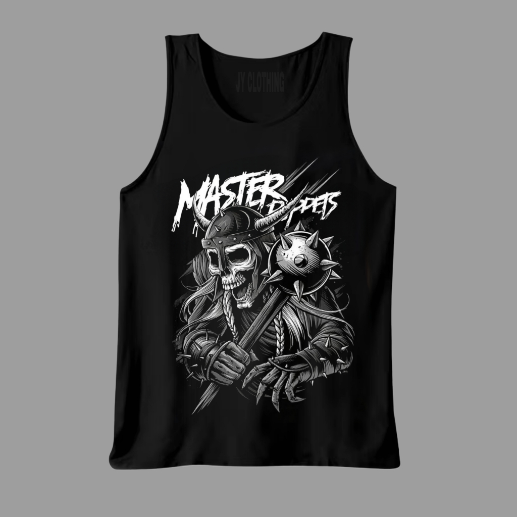 Singlet Pria Hitam Santai Motif Master