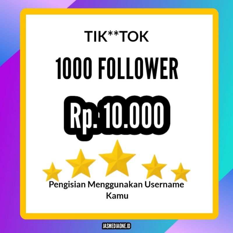 1000 FOLLOWERS TIK**TOK PERMANEN (BERGARANSI)