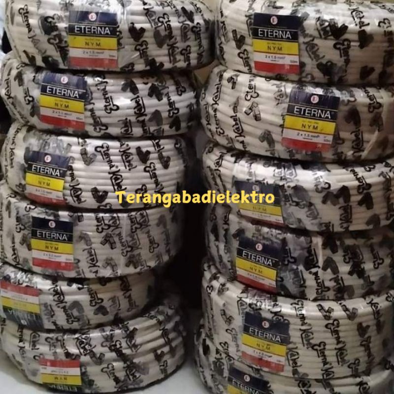 KABEL ETERNA 2X1.5 50 METER / ETERNA KABEL 2X1.5 50 METER FULL KAWAT TEMBAGA ORIGINAL