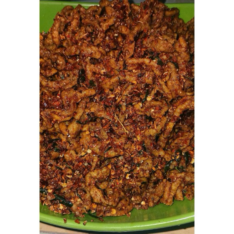 

Usus Ayam Crispy 500gr pedas daunjeruk dan original daun jeruk