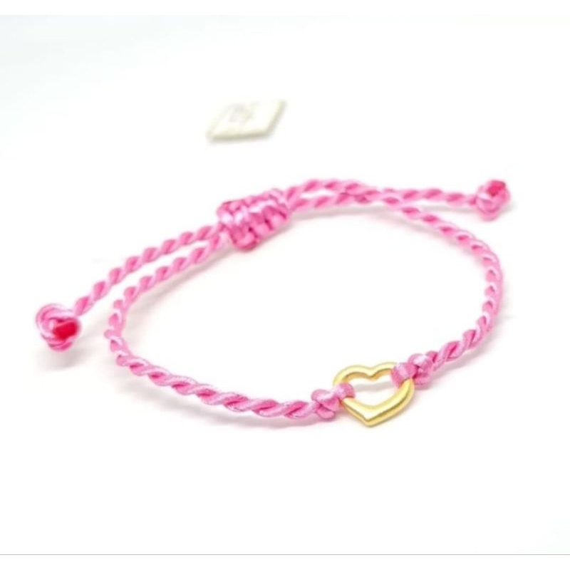 Gelang Emas Hati Asli 24K Hongkong 999% Tali Pelintir