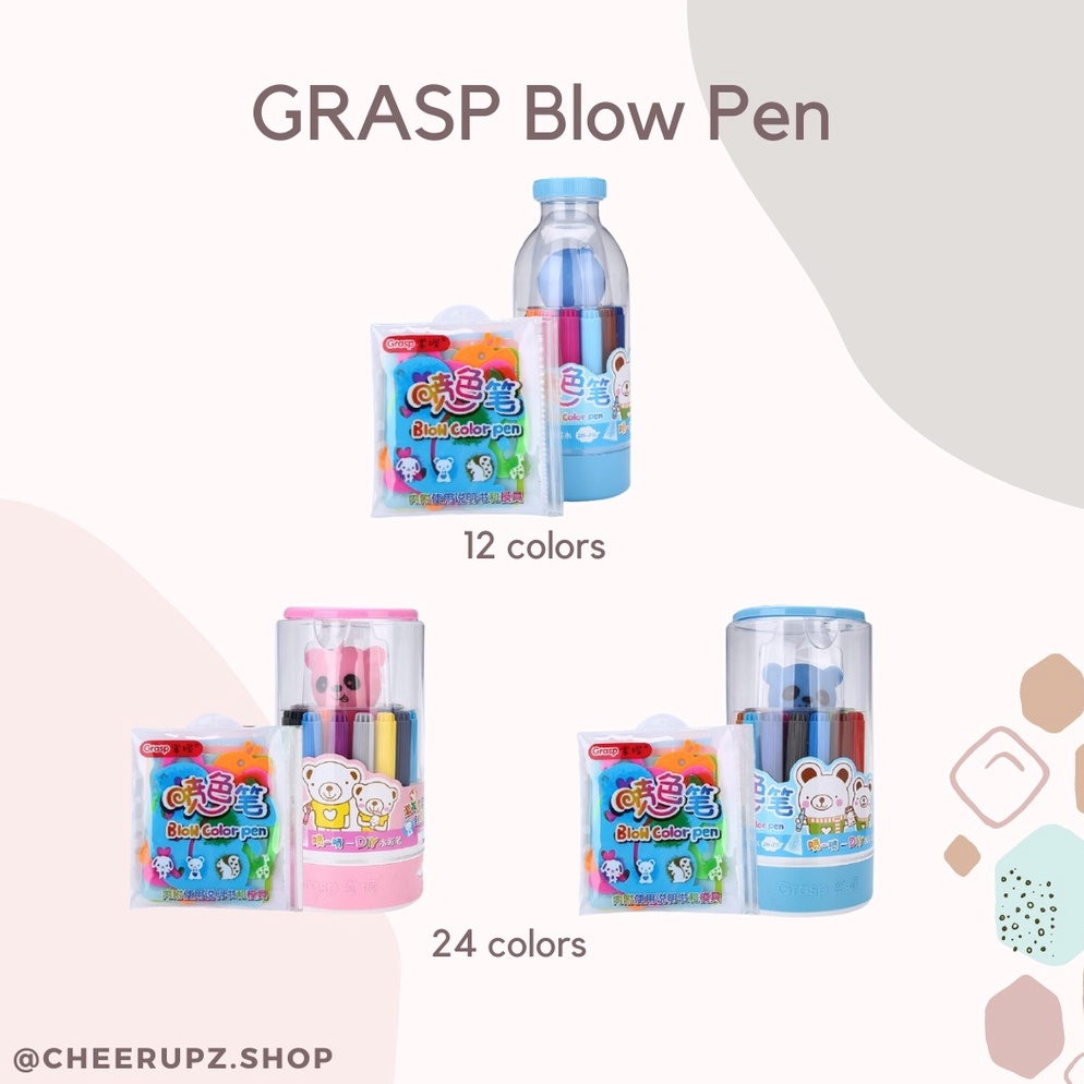 

KODE X26S CHEERUPZ GRASP Blow Pen Pensil Tiup Spray Pensil Warna Anak