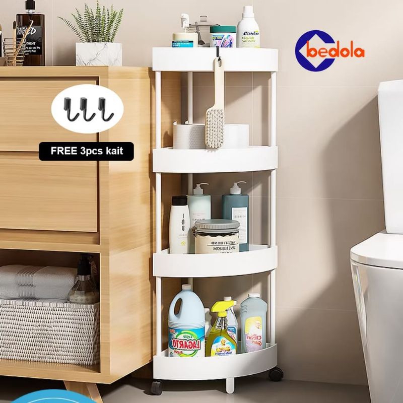 rak sudut bedola 4 tingkat/rak troli