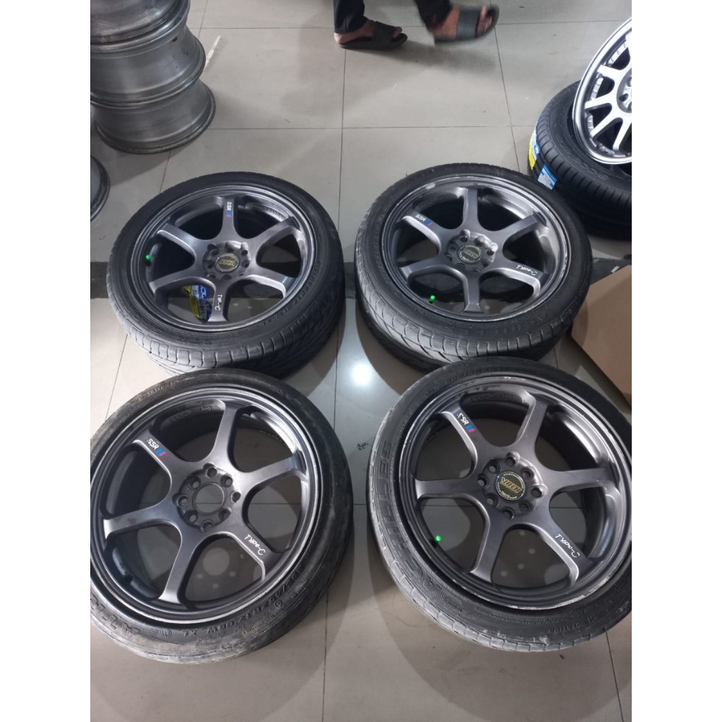 VELG MOBIL SSR RING 17 LEBAR 7,5 PCD 4X100, 4X114 + BAN ACHILLES 205/45R17 JAZZ CITY YARIS AVANZA XE