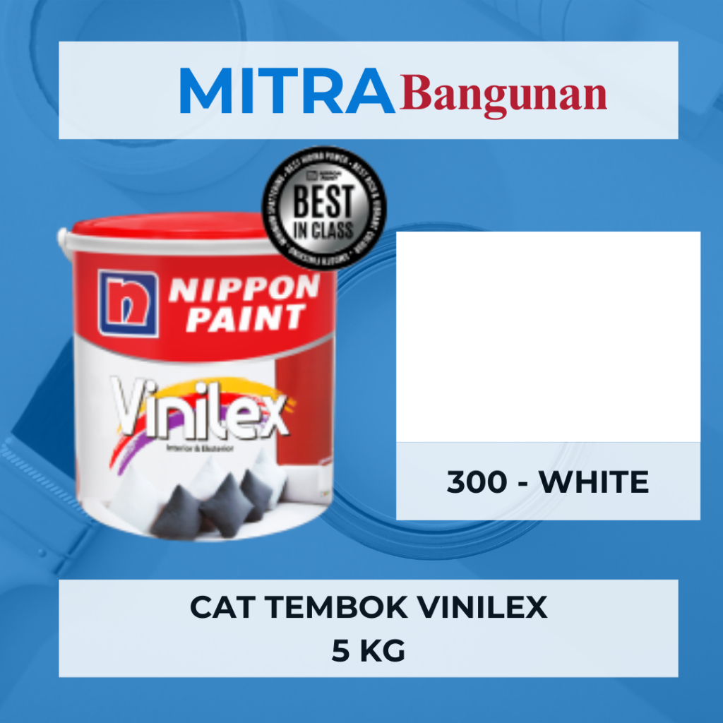 NIPPON VINILEX CAT TEMBOK WARNA PUTIH/WHITE 300 5 KG NIPPON PAINT