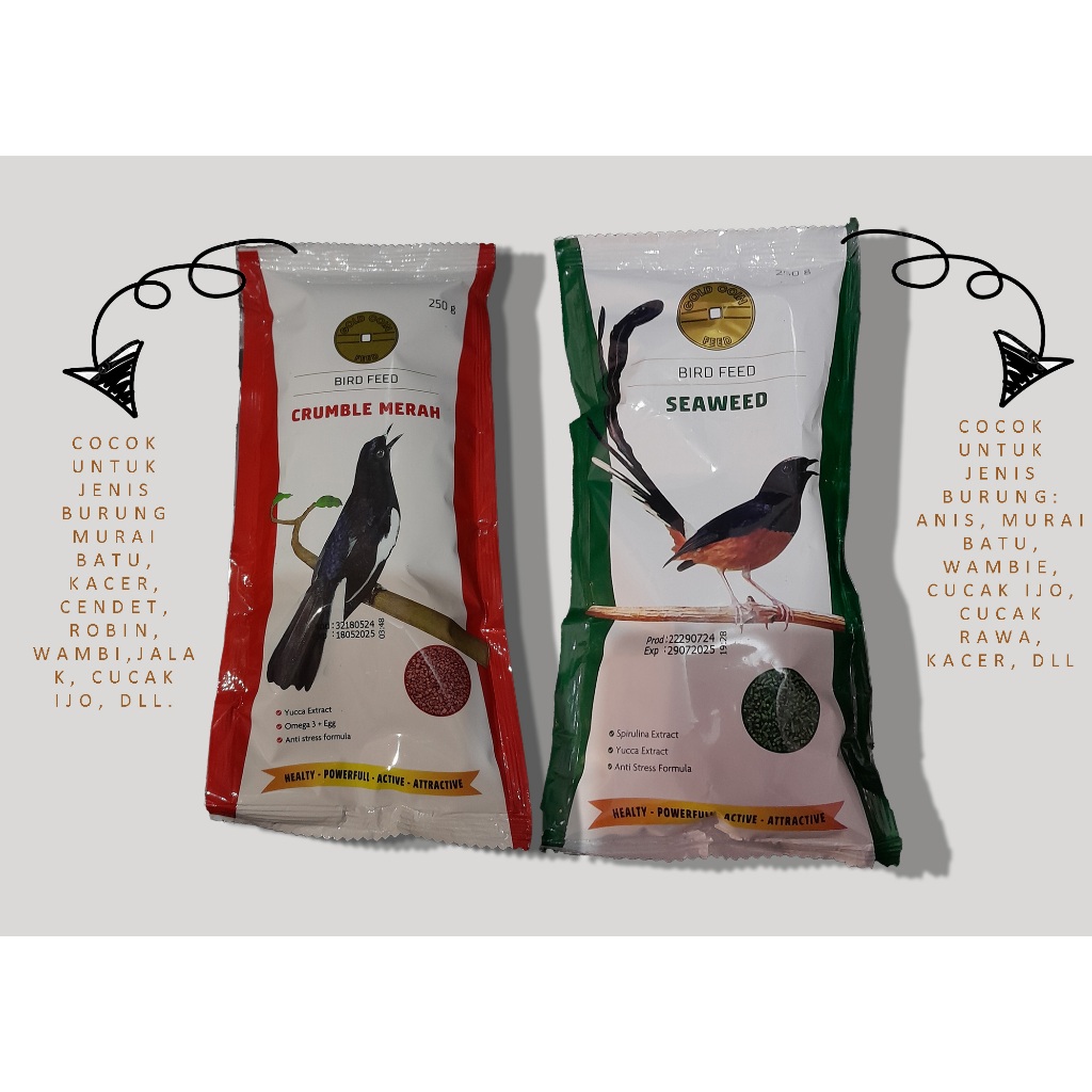 GOLD COIN VOER PAKAN BURUNG BERAT 250g