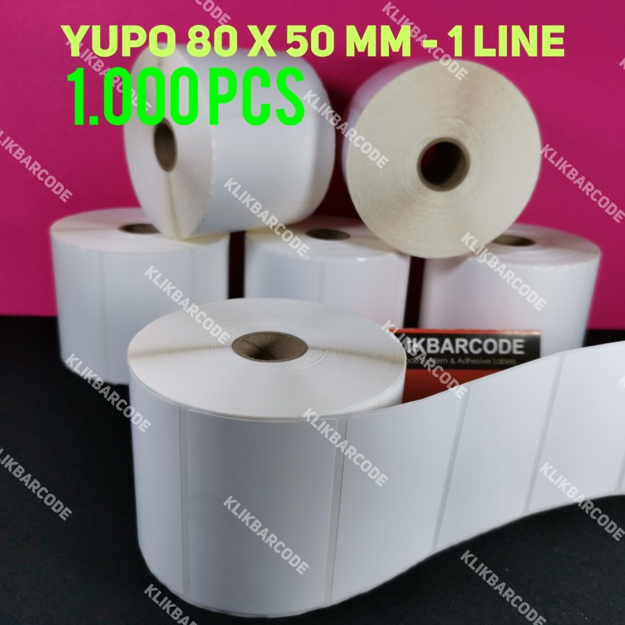 

Promo Label Stiker Barcode 80 x 50 mm Yupo 1 Line isi 1000 Pcs Anti Air Anti Sobek 80x50 80*50mm 8x5cm