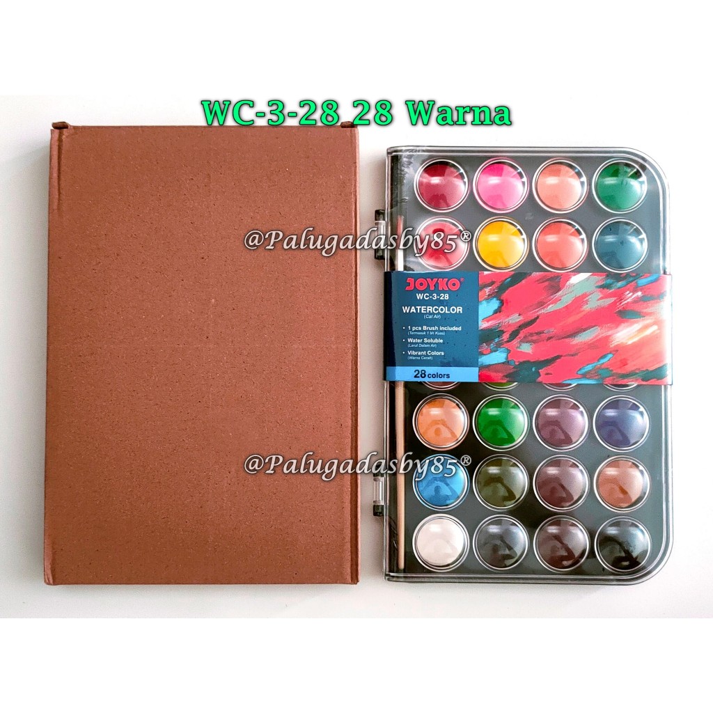 

(1 Set Isi 28 Warna) GROSIR Cat Air JOYKO WC-3-28 28 Warna / Watercolor Set Cat Air Joyko WC-3