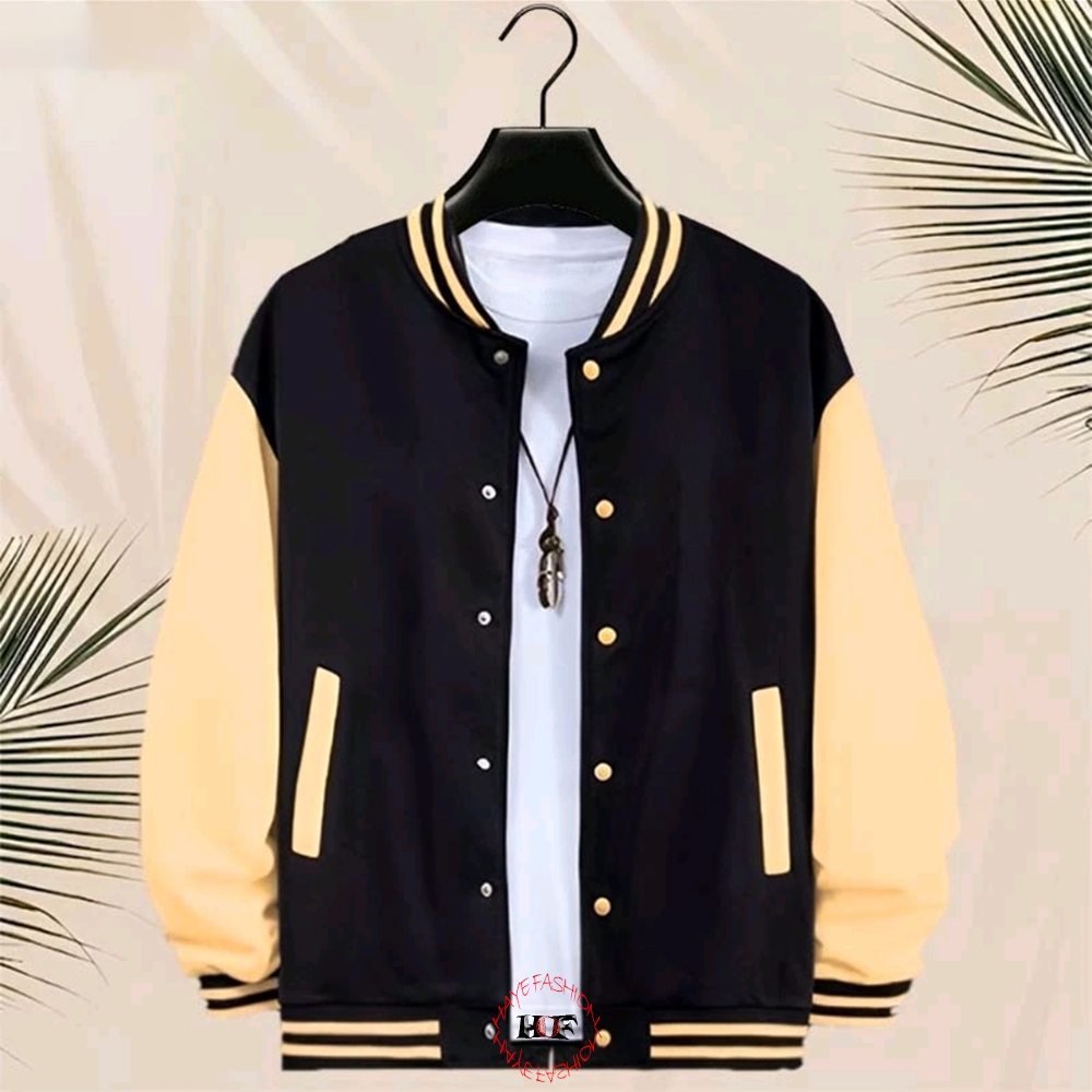 Haye Fashion - Unisex Jacket Baseball Kancing Polos Jacket Resleting Varsity