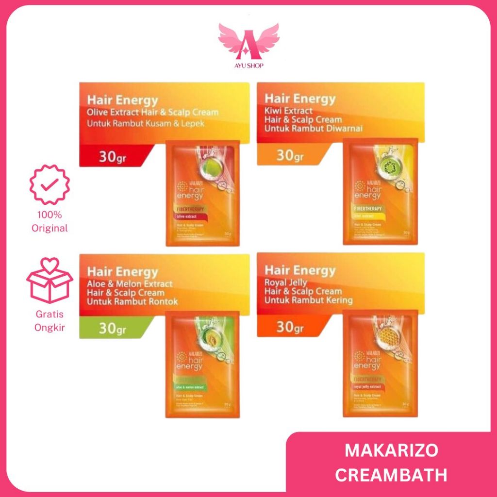 Makarizo Fibertherapy Hair Energy Creambath & Scalp Cream (Sachet)