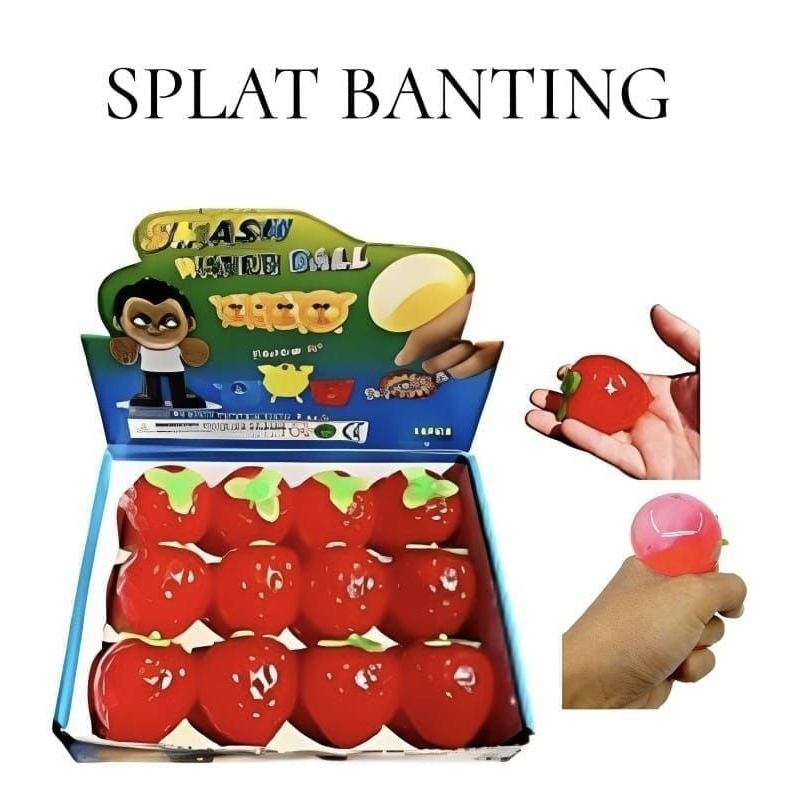 SPLAT TOY TELUR TOMAT STRAWBERRY / SQUISHY AIR ANTI STRESS
