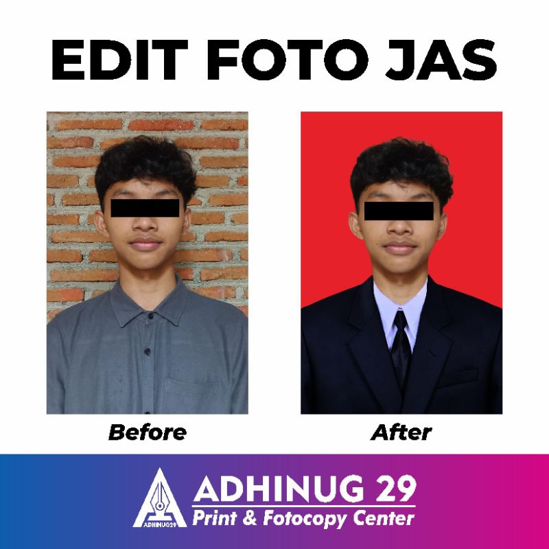 EDIT FOTO JAS HITAM DASI HITAM │ FOTO FORMAL │  EDIT BACKGROUND MERAH DAN JAS