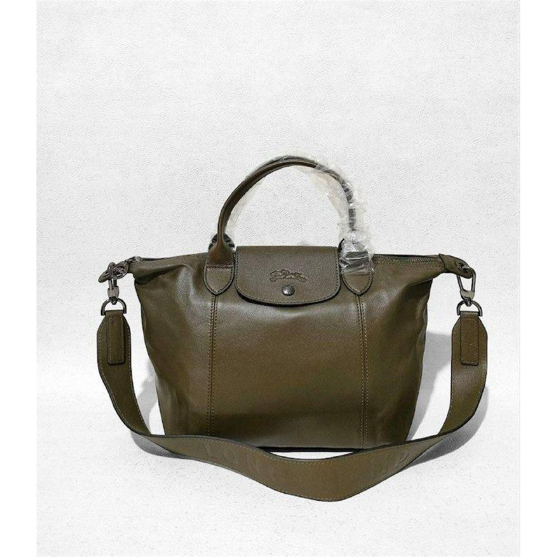 LC Le Pliage Cuir Top Handle Small Army